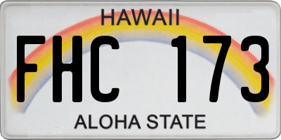 HI license plate FHC173