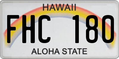 HI license plate FHC180