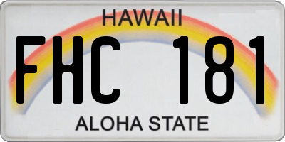 HI license plate FHC181
