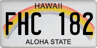 HI license plate FHC182