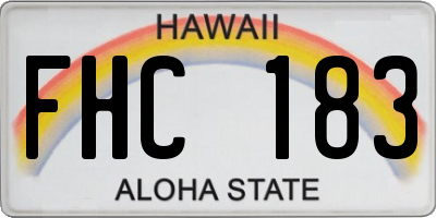 HI license plate FHC183
