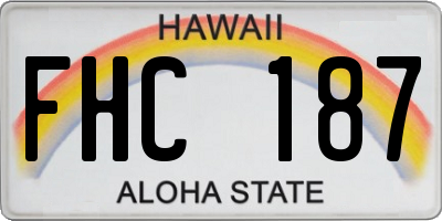 HI license plate FHC187
