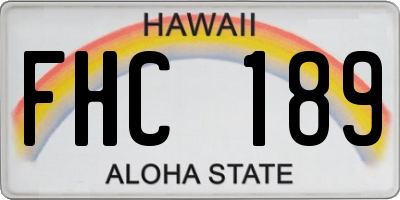 HI license plate FHC189