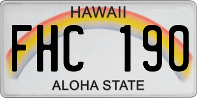 HI license plate FHC190