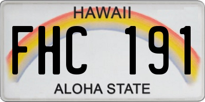 HI license plate FHC191