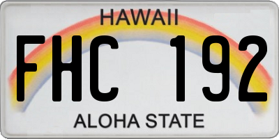 HI license plate FHC192
