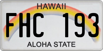 HI license plate FHC193