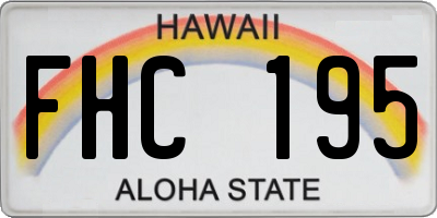 HI license plate FHC195