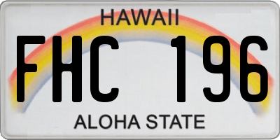 HI license plate FHC196