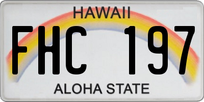 HI license plate FHC197