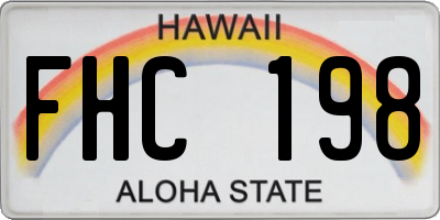 HI license plate FHC198