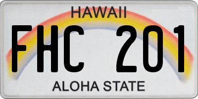 HI license plate FHC201