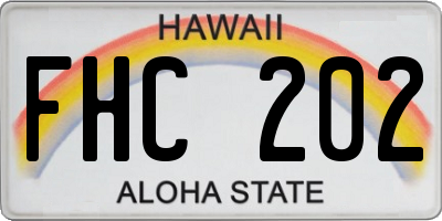 HI license plate FHC202