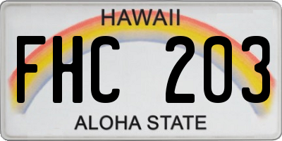 HI license plate FHC203