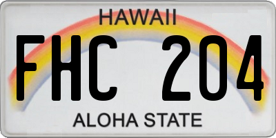 HI license plate FHC204