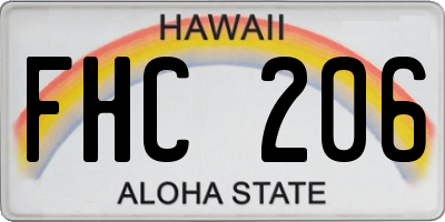 HI license plate FHC206