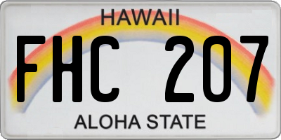 HI license plate FHC207