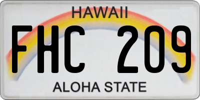 HI license plate FHC209