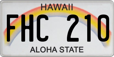 HI license plate FHC210