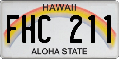 HI license plate FHC211