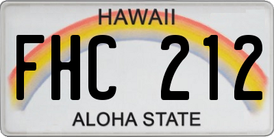 HI license plate FHC212