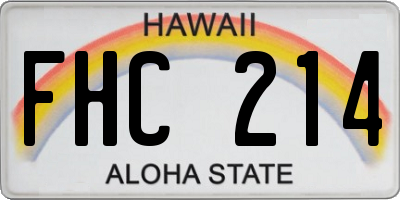HI license plate FHC214