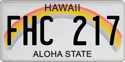HI license plate FHC217