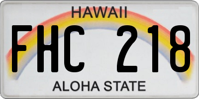HI license plate FHC218