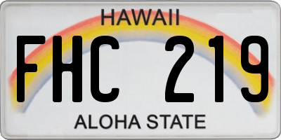 HI license plate FHC219