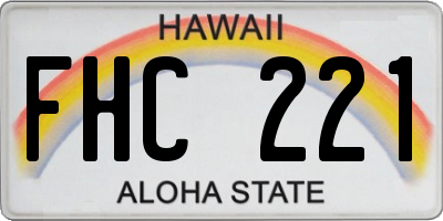 HI license plate FHC221