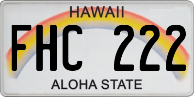 HI license plate FHC222
