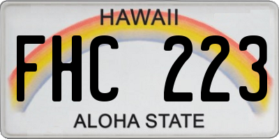 HI license plate FHC223