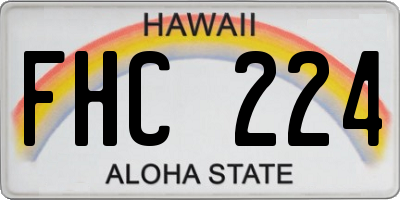 HI license plate FHC224