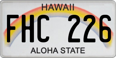 HI license plate FHC226