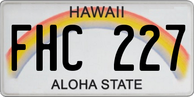 HI license plate FHC227