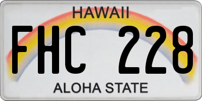 HI license plate FHC228
