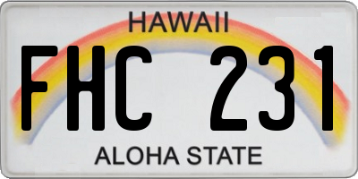 HI license plate FHC231