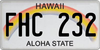 HI license plate FHC232