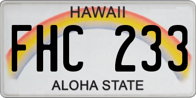 HI license plate FHC233