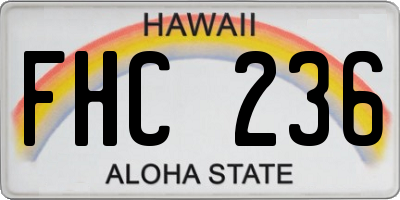 HI license plate FHC236