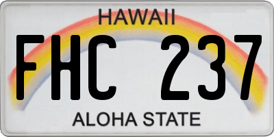 HI license plate FHC237