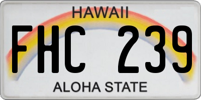 HI license plate FHC239