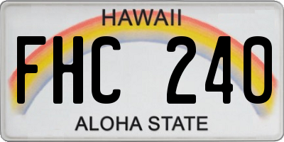 HI license plate FHC240