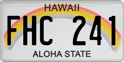 HI license plate FHC241