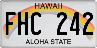 HI license plate FHC242