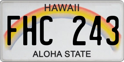 HI license plate FHC243