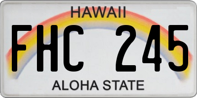 HI license plate FHC245