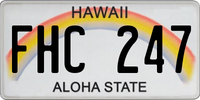 HI license plate FHC247