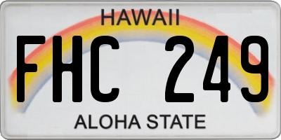 HI license plate FHC249