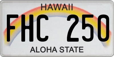 HI license plate FHC250